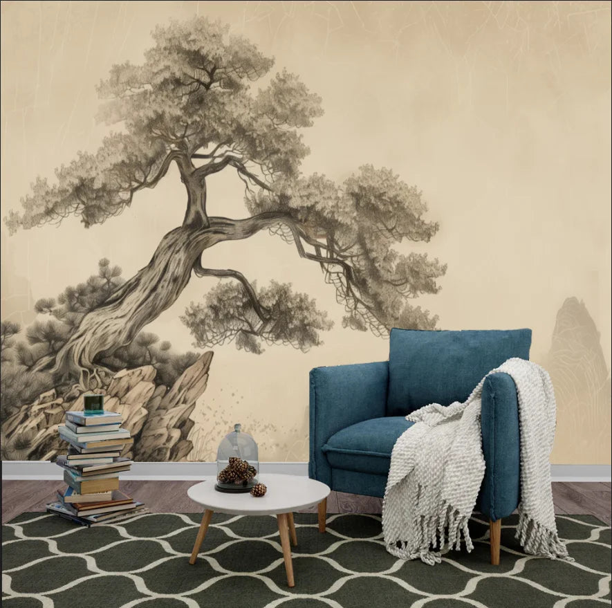 Ink Landscape with Great Tree