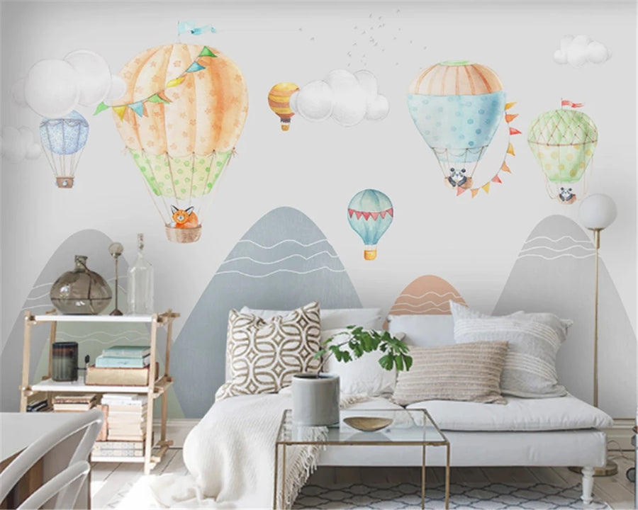 Papier peint panoramique Montgolfières de la chambre d'enfant