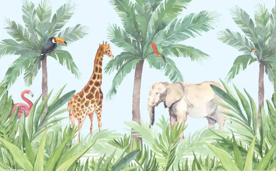 Watercolour Jungle with Giraffe, photo 17