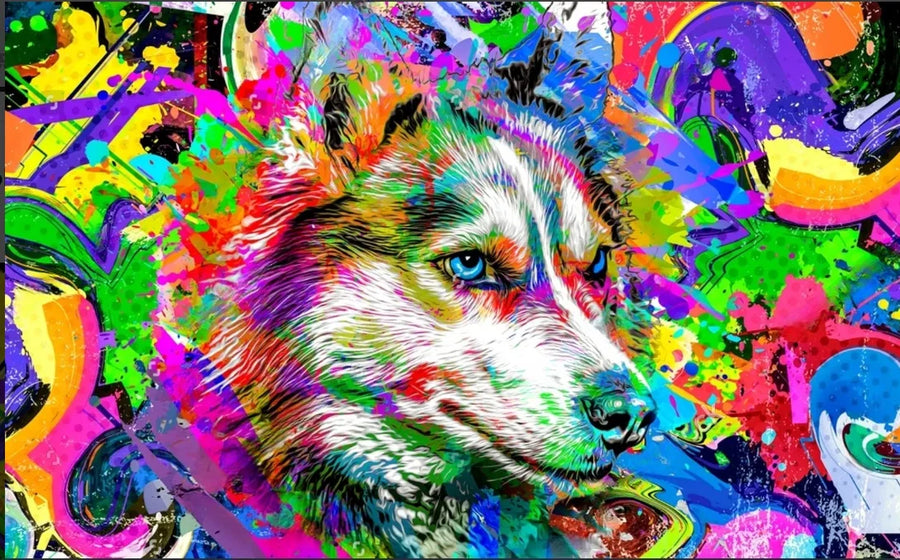 Watercolour Graffiti Wolf, photo 8