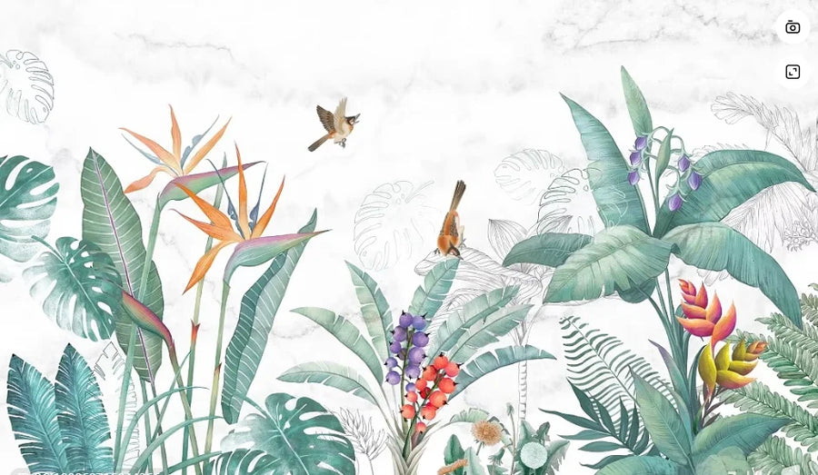 Flowering Jungle with Butterflies and Birds, photo 5