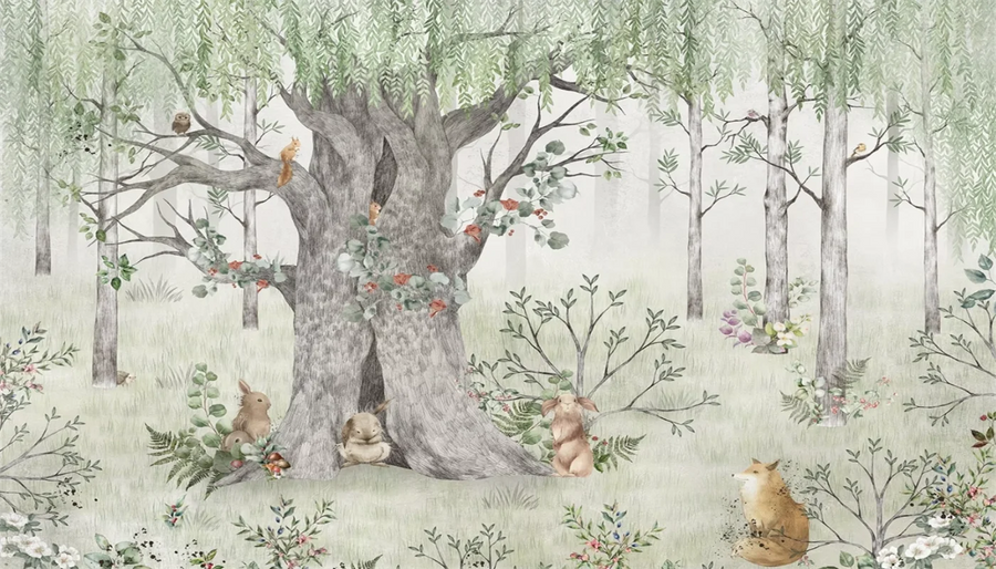Illustrated Forest with Animals, photo 7