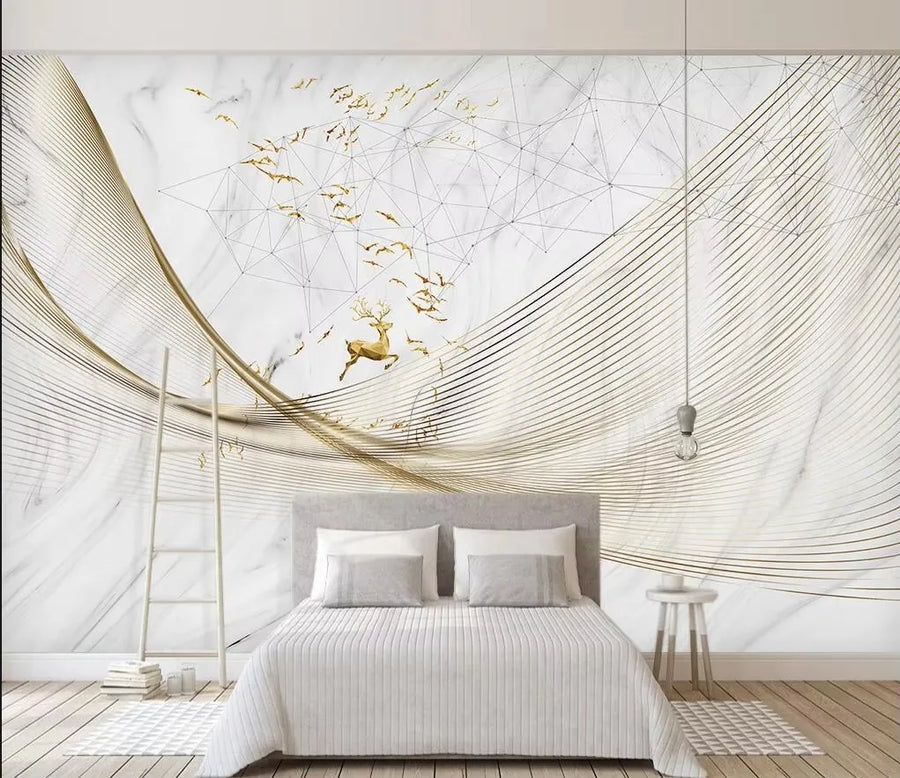 Gold Marble with Elk and Birds, photo 7