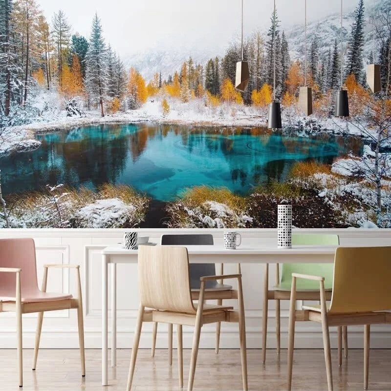 Snowy Forest and Lake