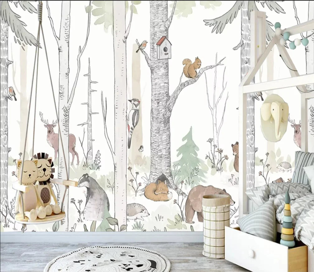 Illustrated Forest with Animals