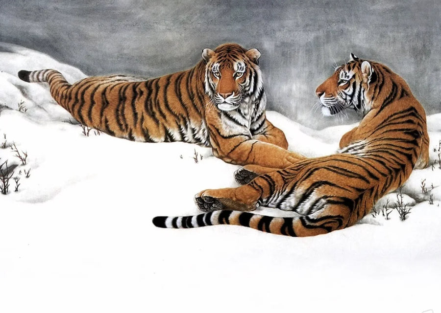 Tiger in the Snow, Oil Painting, photo 12