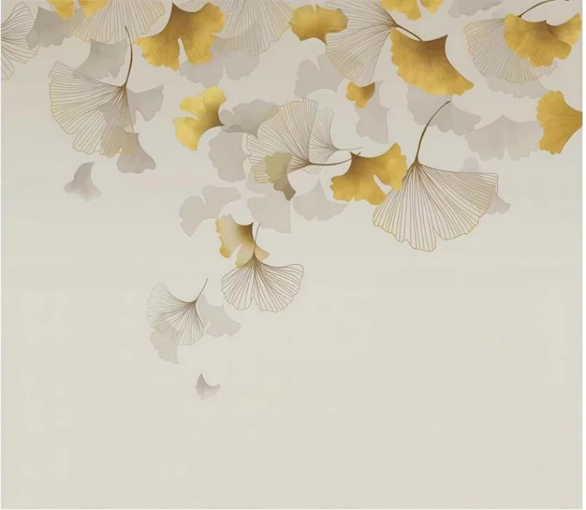 Gold Ginkgo Leaves on Marble, photo 4