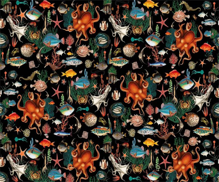 Papier peint panoramique Feuillage tropical et animaux