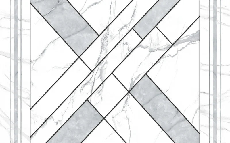 Papier peint panoramique Mosaïque géométrique en marbre