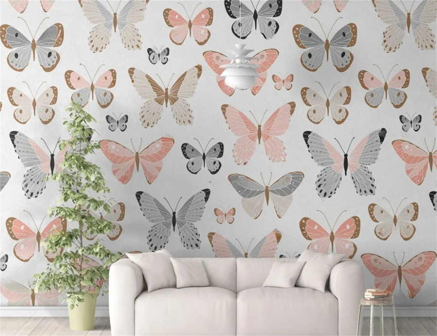 Papier peint panoramique Fleurs et animaux nordiques