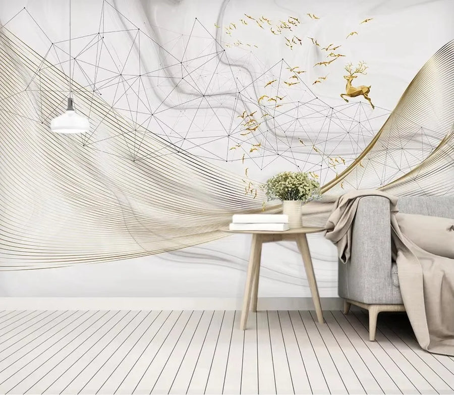 Gold Marble with Elk and Birds, photo 8