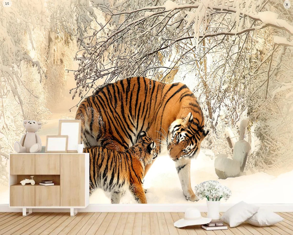 Tiger in the Snow, Oil Painting