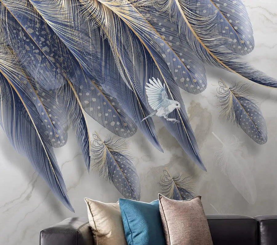 Blue Feather on Marble, photo 7